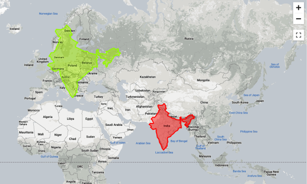India - true size